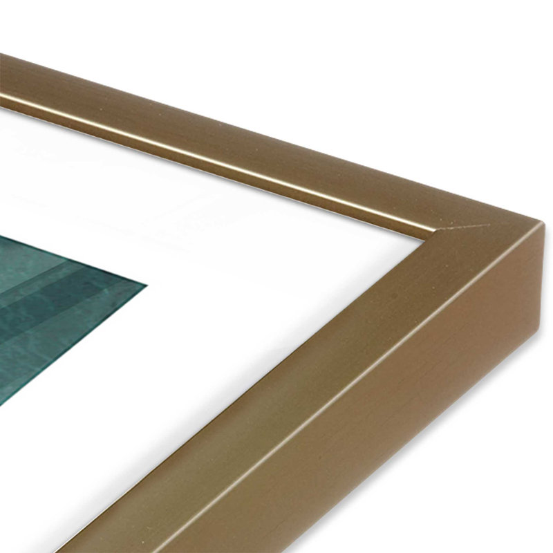 Pier Paradise Print, Brushed Gold Single Picture Framed, 15.25" H x 12.25" W x 1.25" D