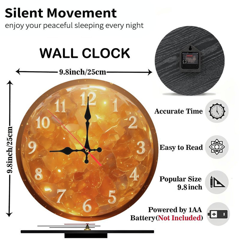 Horloge sur orange brisé