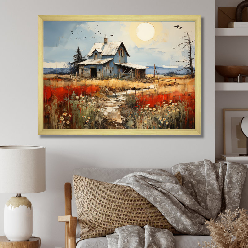 Collage Martella Farmhouse - impression, H 24 po x l 32 po x P 1 po, Encadrement doré