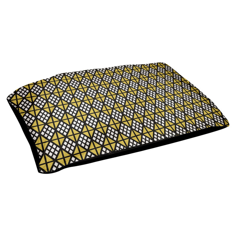 Coussin diamants Byrge, Moyen (L 29,5 po x P19,5 po x H 9,5 po), Noir / jaune clair