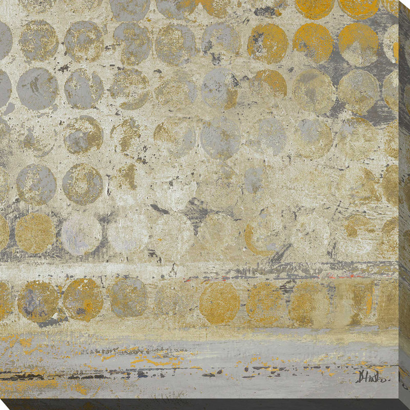 «Dots on Gold», reproduction de peinture acrylique, H 18 po x l 18 po x P 1 po, Toile tendue