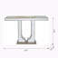 Console rectangulaire 47 po x 15,5 po x 31 po, avec un élégant motif floral et une finition argentée en miroir