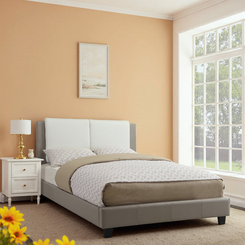Lit plateforme tapissier double pleine grandeur, Double