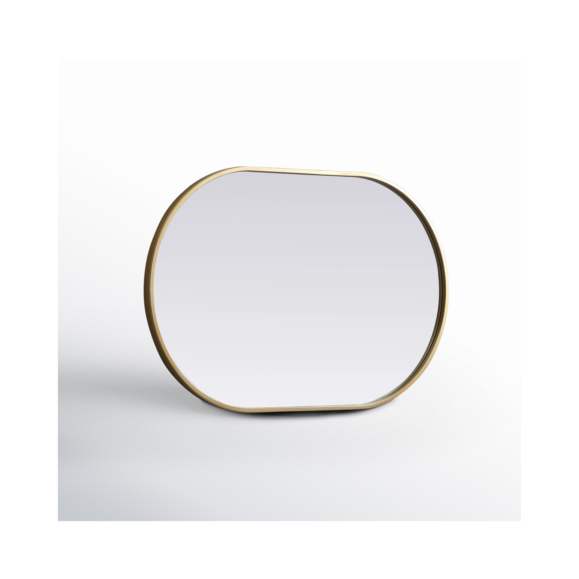 Sabine Metal Pill Wall Mirror, 30" x 20", Brass