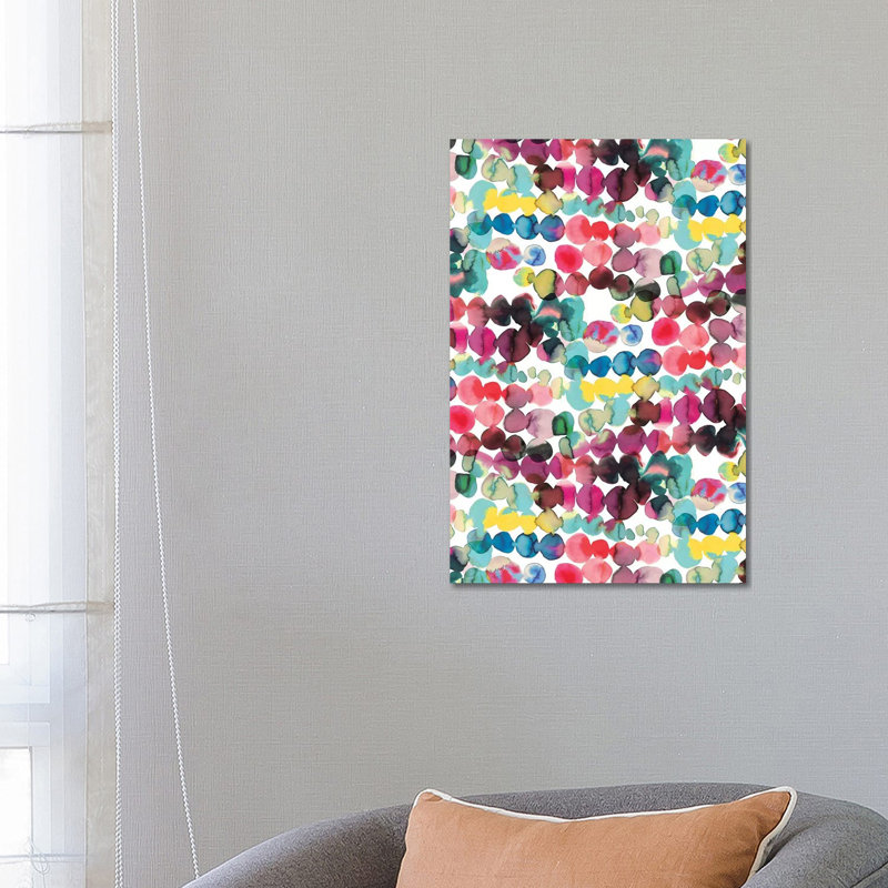 Ink Bleeding Dots Multi - Wrapped Canvas Painting, 66.04 cm H x 45.72 cm W x 1.91 cm D