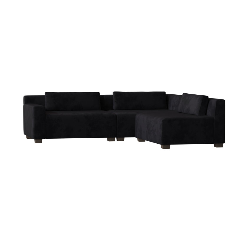 Alisa Chaise Sectional, Highlander Olive, Brown Mahogany
