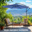 Parasol de patio en porte-à-faux 9,8pi-158158393