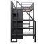 Metal Loft Bed with Wardrobe, Desk and Open Storage Shelf Unit-278411670