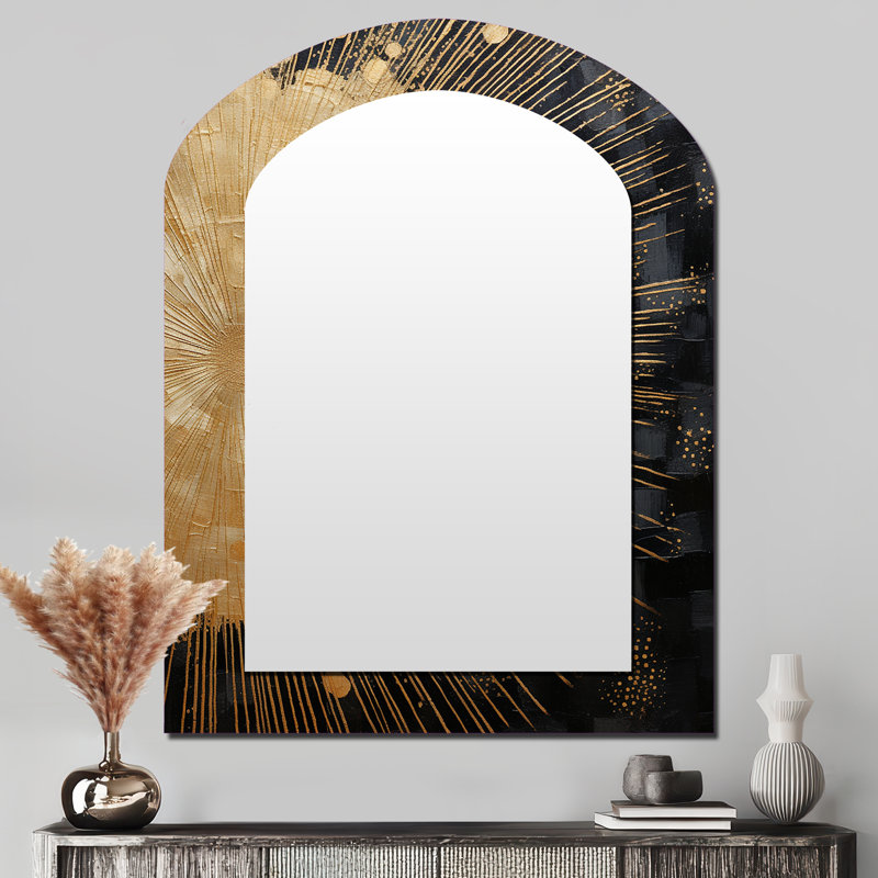 Miroir mural A Shower Of Golden Fireworks I - Beige Glam, 43 po x 33 po