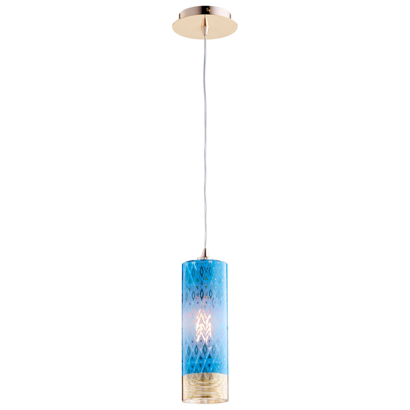 Kaska 1 - Light Pendant, Blue, 15" H x 4" W x 4" D