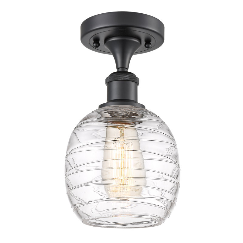 Plafonnier semi-encastré 6 lumières Carlucci, Ampoule non incluse, Noir mat