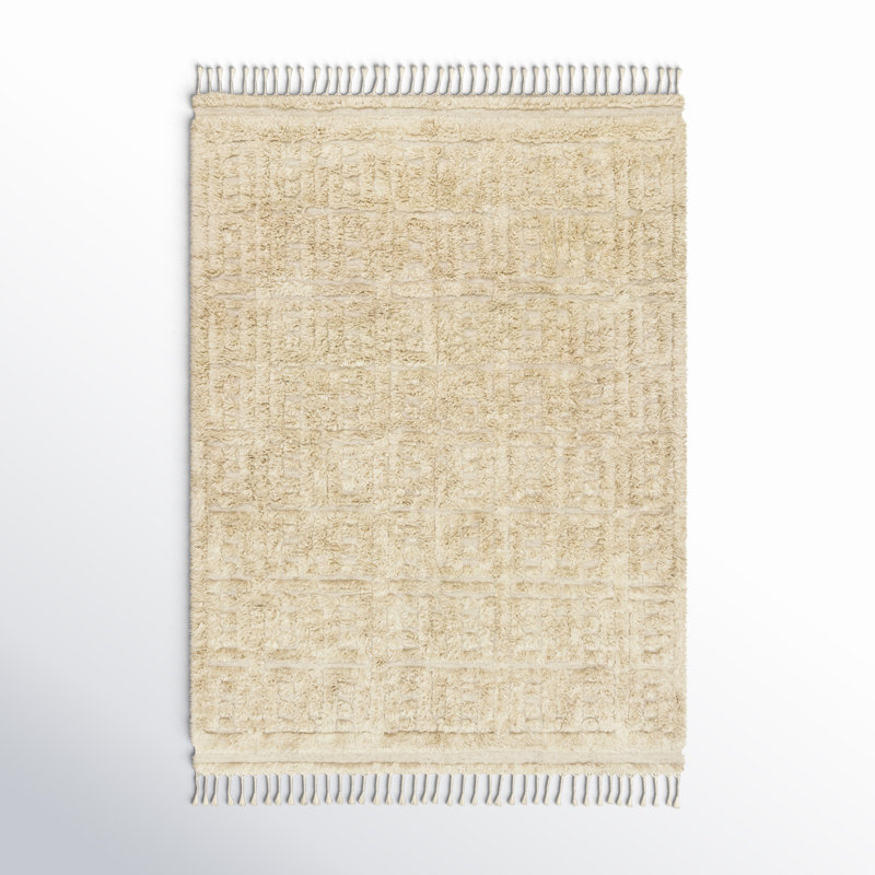 HYGGE Geometric Area Rug in Beige, Rectangle 4' x 6'