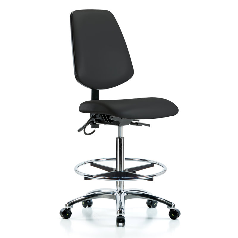 Vinyl Task Chair, Black, Casters