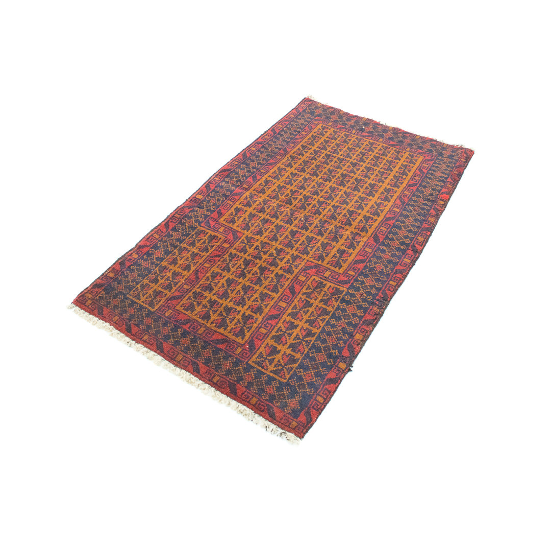 Hand Knotted Wool Orange/Brown Indoor/Outdoor Rug