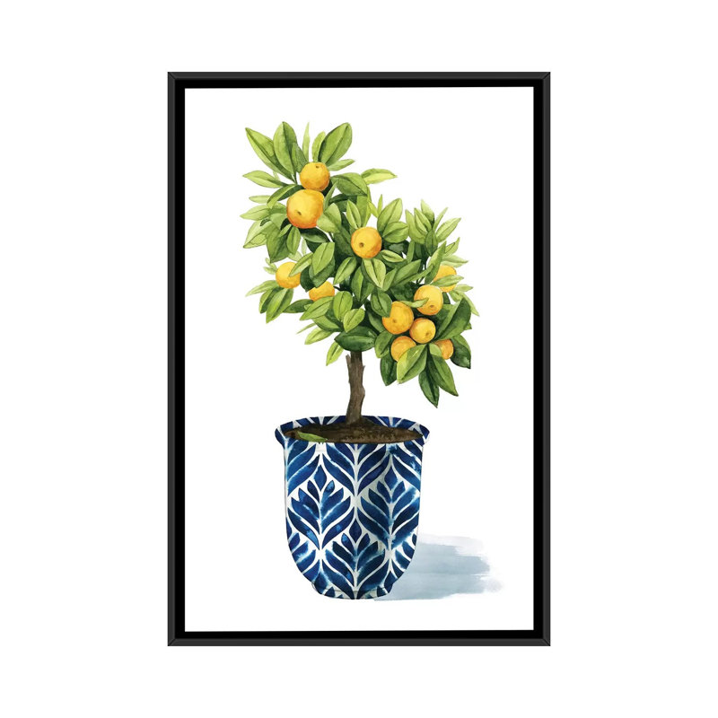 «Fruit Tree I», impression sur toile, H 26 po x l 18 po x P 1,5 po, Toile avec cadre noir, Pas de tapis