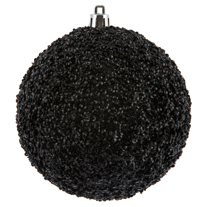 Ornement boule perlé, Noir
