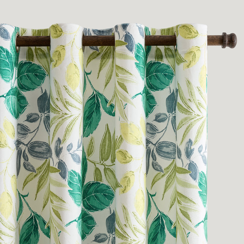  Velvet floral Plant Patterned curtains， Room Darkening Rod Pocket window Drapes（set of 2）, 52" W x 84" L