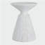 Table d'appoint d'extérieur en marbre blanc texturé MGO