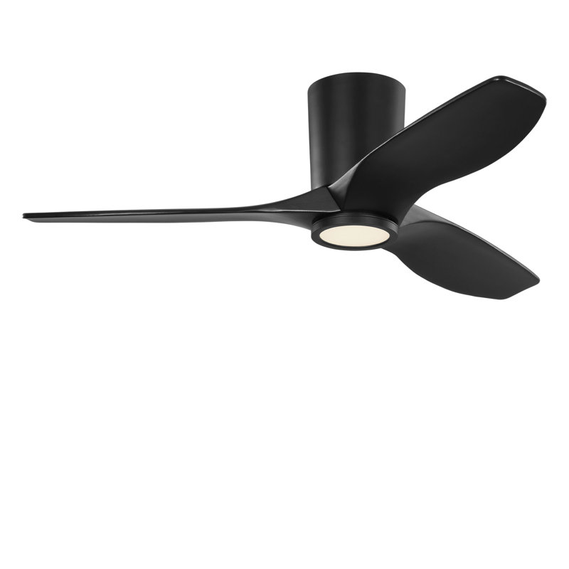 Seyra Smart Hugger LED Ceiling Fan, Midnight Black, Midnight Black, 44" Wide