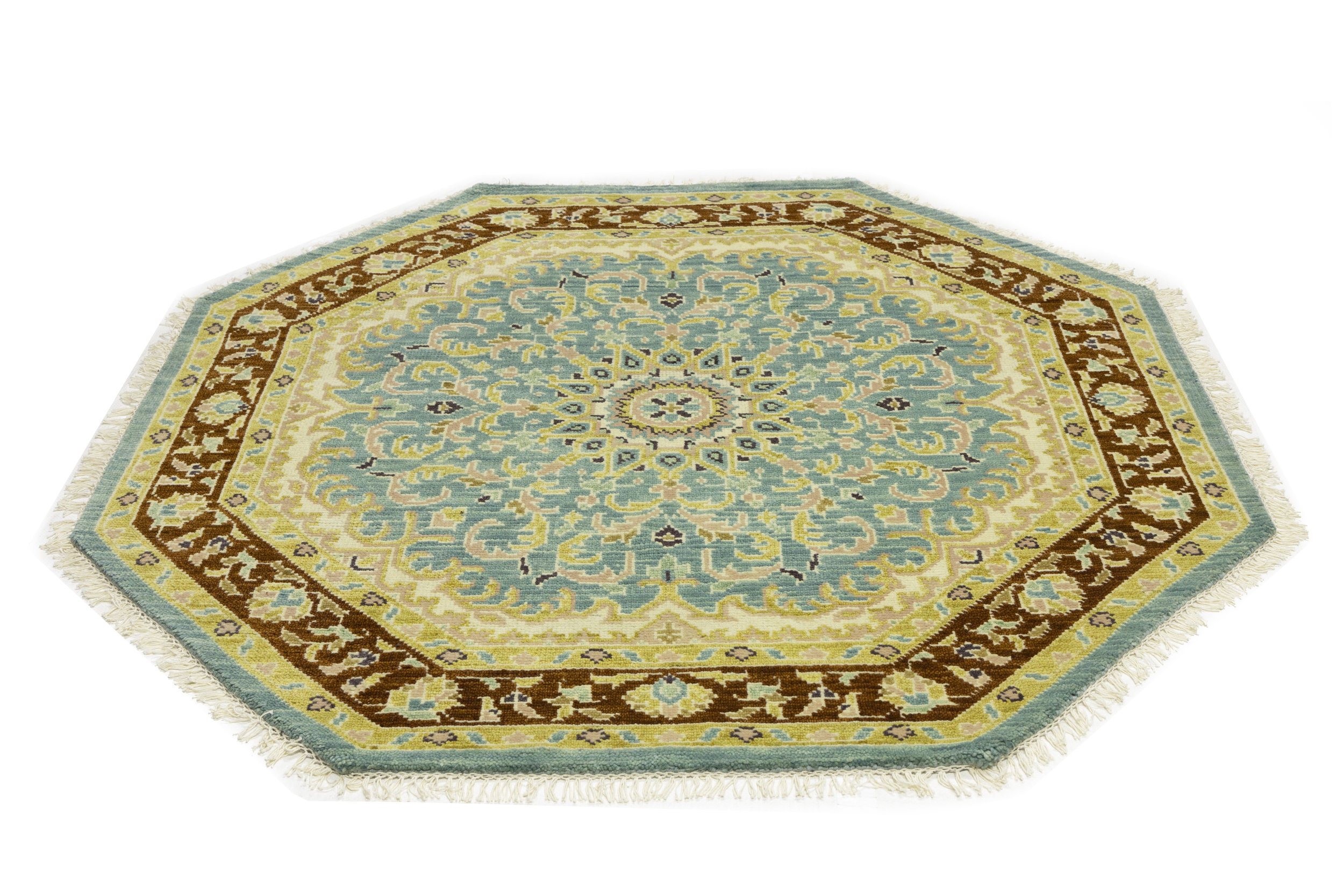 Canora Grey Sharryl Oriental Floral Hand-Knotted Octagon 6'3