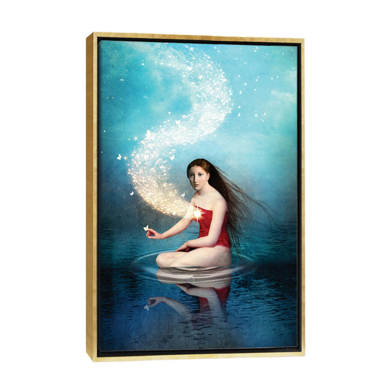 «Shining Light II» par Catrin Welz-Stein - impression d'art graphique, H 40 po x l 26 po x P 1,5 po, Toile encadrée d'or