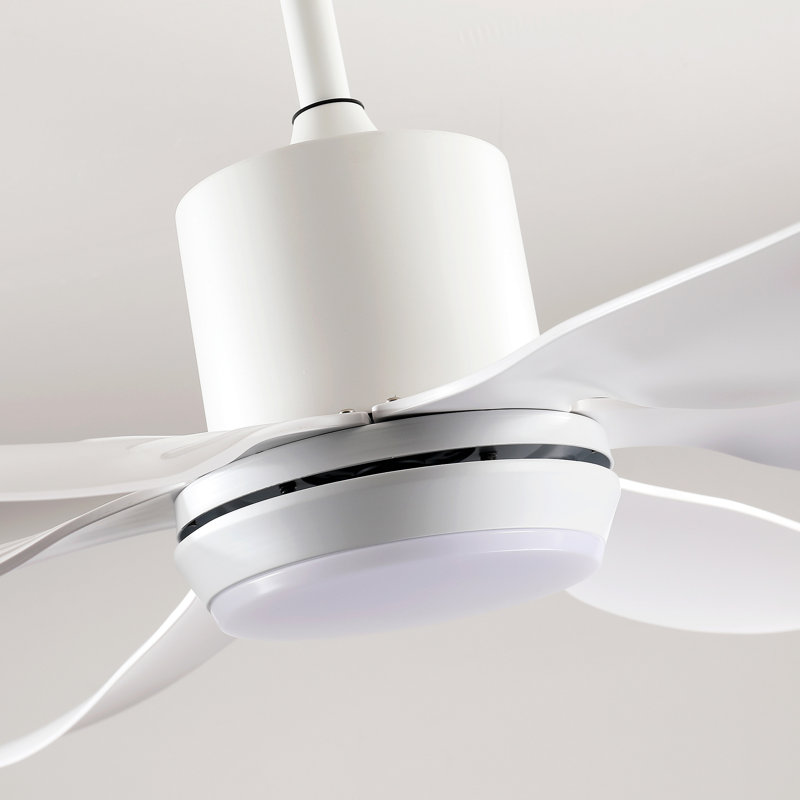 6 PCS ABS Blades  56 Ceiling Fan With Light Kit 3 Color LED Light Source, DC 6 Speed ,Remote Control Ceiling Fan, White