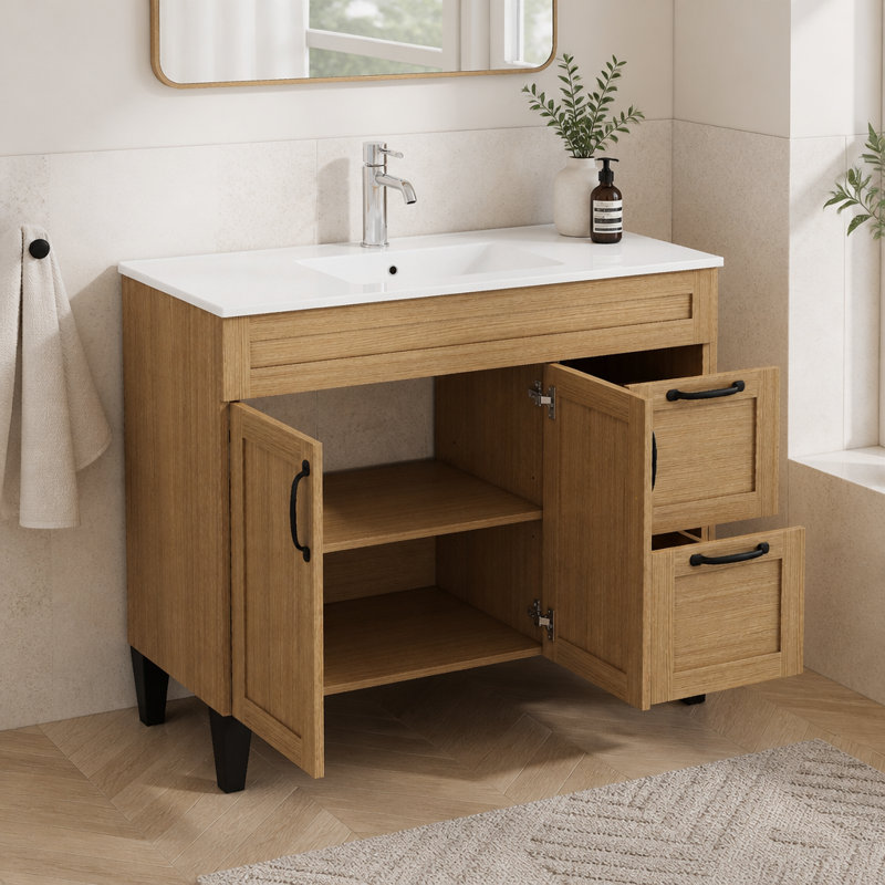 Freestanding Standard With Ceramic Top, 39.8