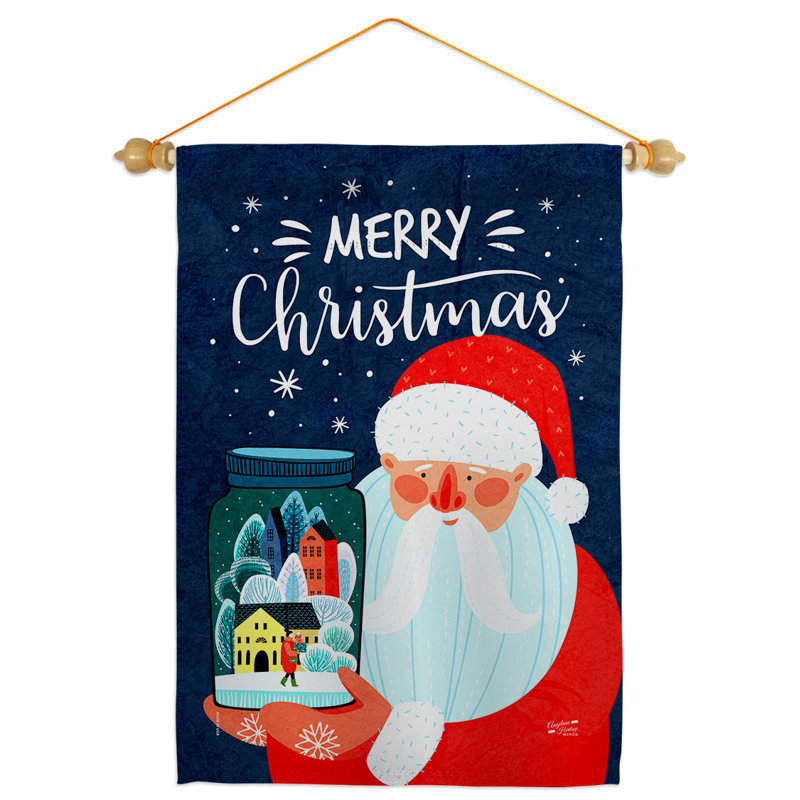 Double Sided 18.5'' H x 13'' W Polyester Christmas Flag Set