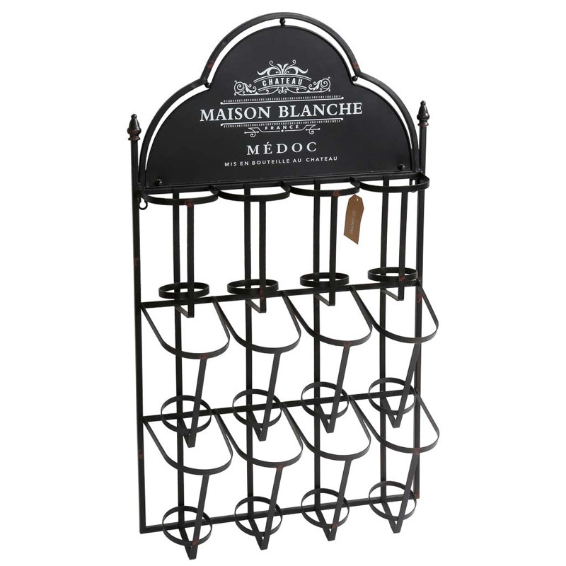 Lecuyer Wall Mounted Wine Bottle Rack Black