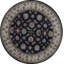 Hand-Knotted High-Quality Black Round Area Rug