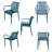 Cozyblock 2 X Outdoor Stackable Dining Chair, All-weather Plastic Patio Chair, Pool Side Chair, Modern Slatted Design For Balcony, Garden, Backyard, Indoor & Outdoor Use (armrest, Teal Blue)-1621901228
