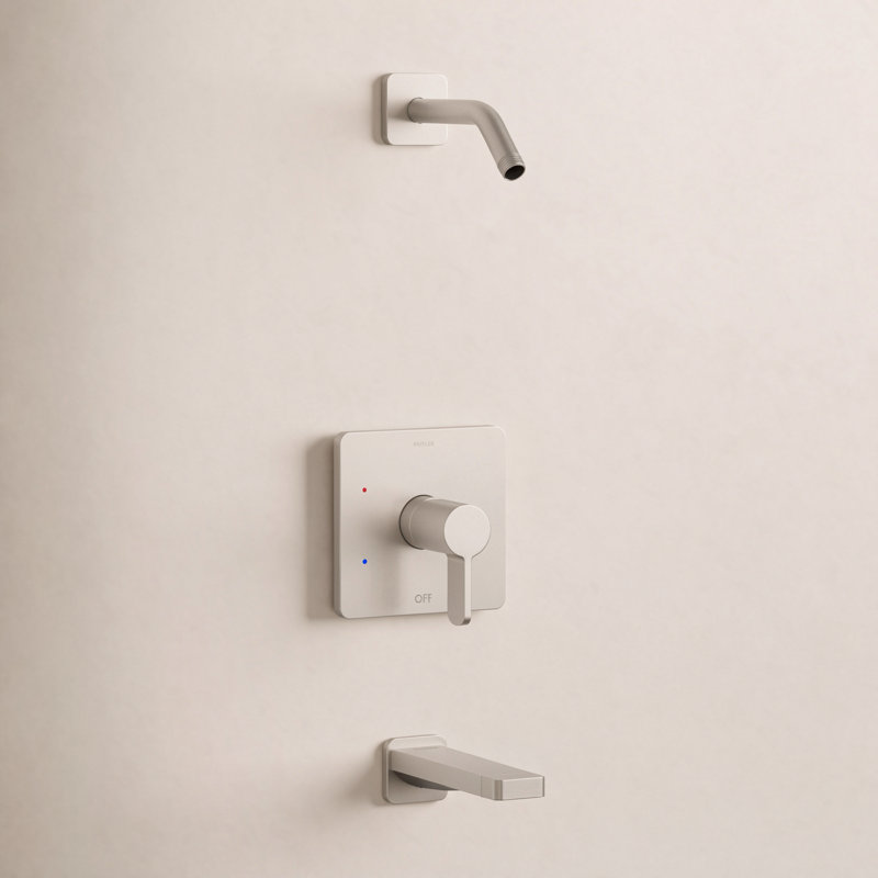 Parallel Bath and Shower Trim Set, Vibrant Brushed Nickel