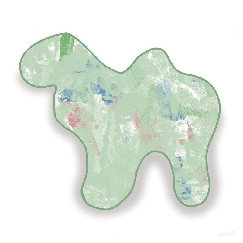 Camel Animal Cracker, Green, Wood