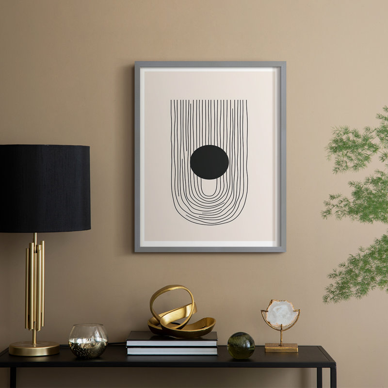 «Abstract CDLVII», reproduction encadrée - prête à être accrochée - fabriquée aux États-Unis, Gris, H 20 po x l 16 po