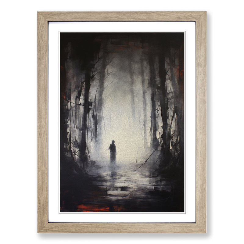 Single Picture Frame Print on Wood, 34cm H x 25cm W, Oak Framed