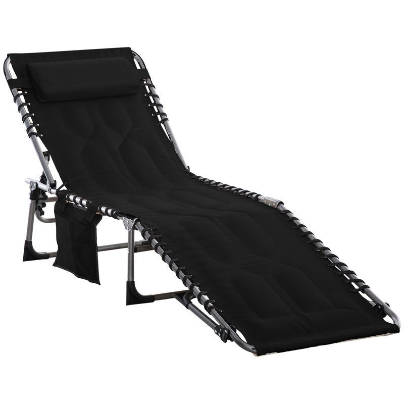 6-Level Reclining Yard Chair - Padded Seat, , Foldable, For Beach, Patio, Pool, Camping Pool Padded, Yard,