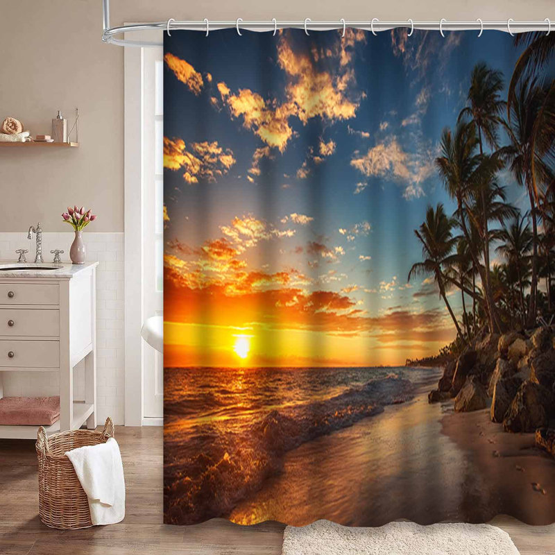 Vague tropicale avec 12 crochets Sunrise Beach, L 72 po x l 72 po