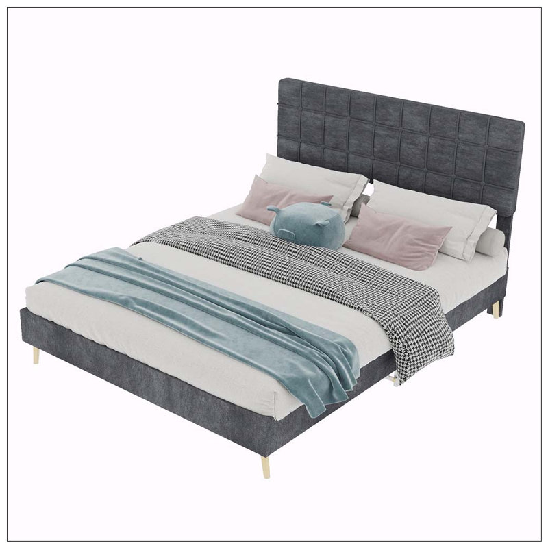 Cadre de lit moderne, Gris