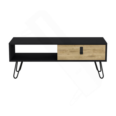 Coffee Table with Hairpin Legs and Ample Storage Drawer