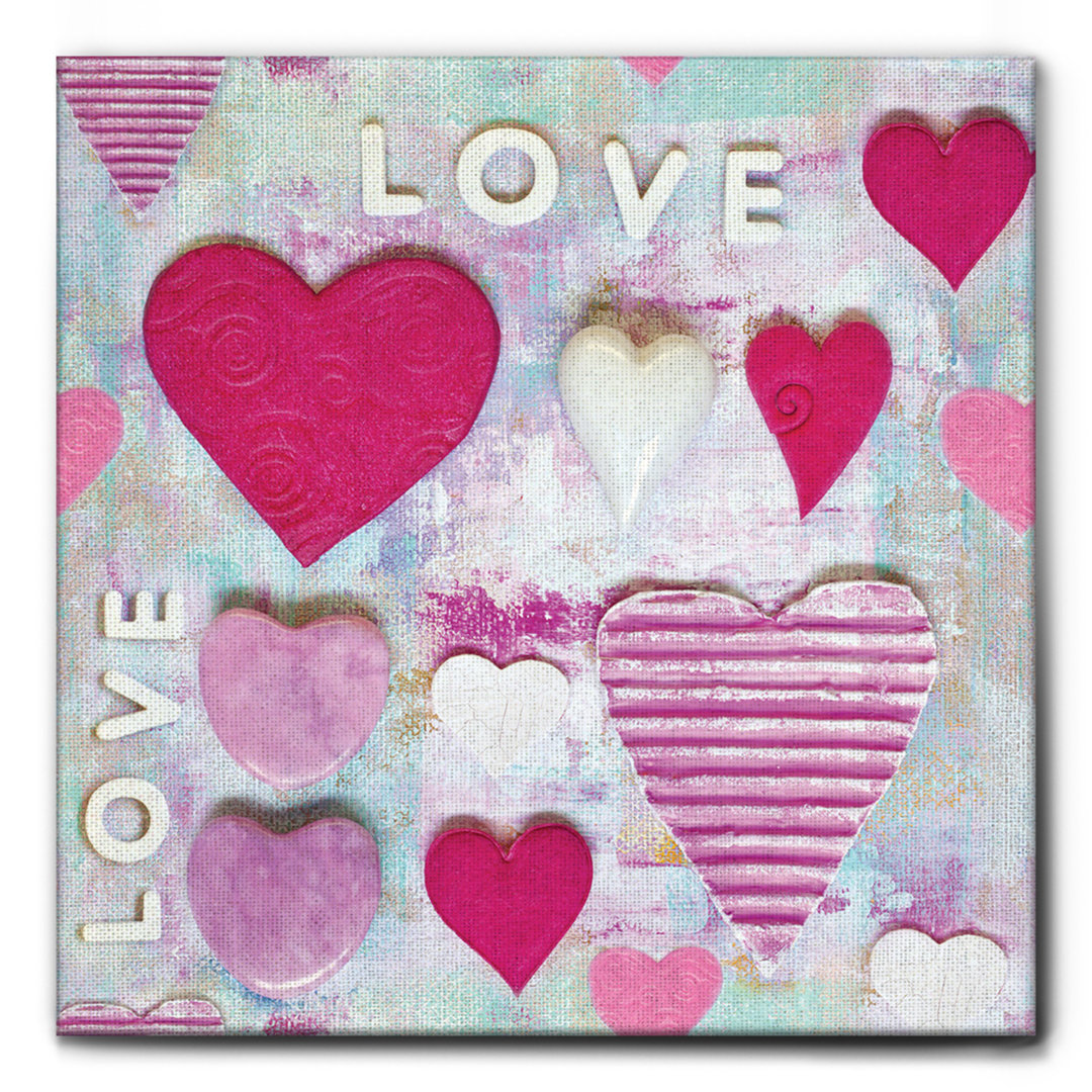 Kunstdruck Pink Hearts Master von Andrea Haase