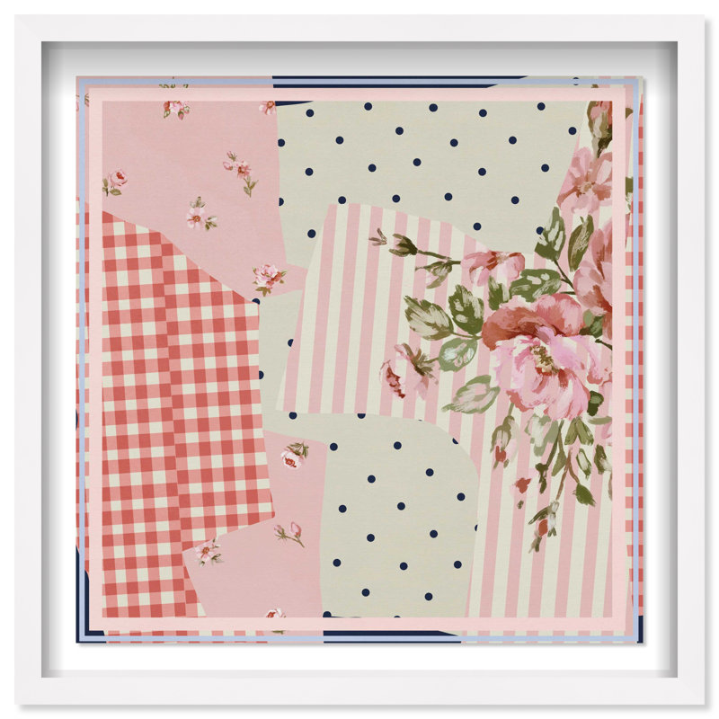 Patchwork Glam Print by Oliver Gal, 13.5"H x 13.5"W, White Shadowbox