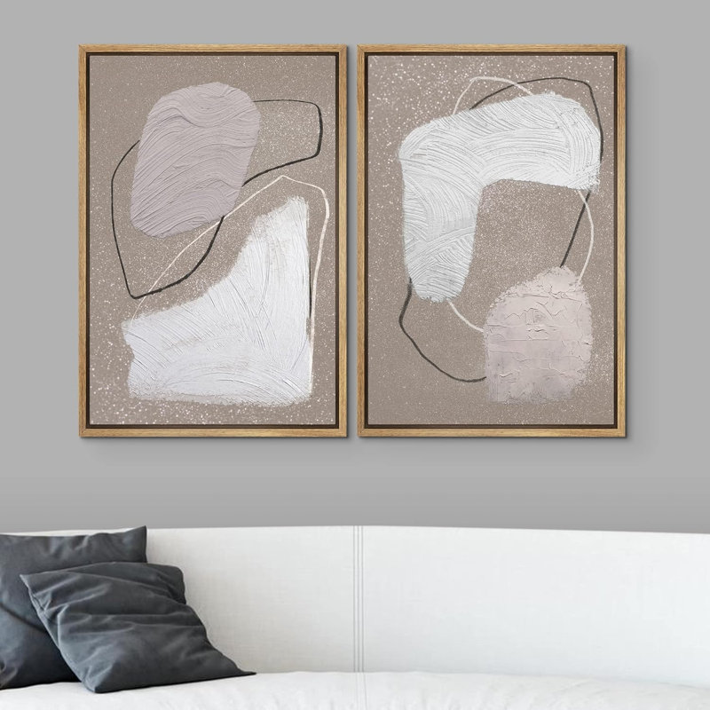 «Black Tan Ring Spiral», 2 pièces sur toile, Encadré naturel, H 16 po x l 24 po