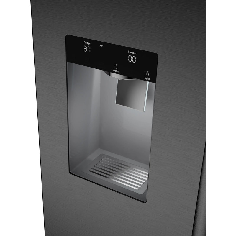 Free-Standing Fridge-Freezer, Black Stainless Steel