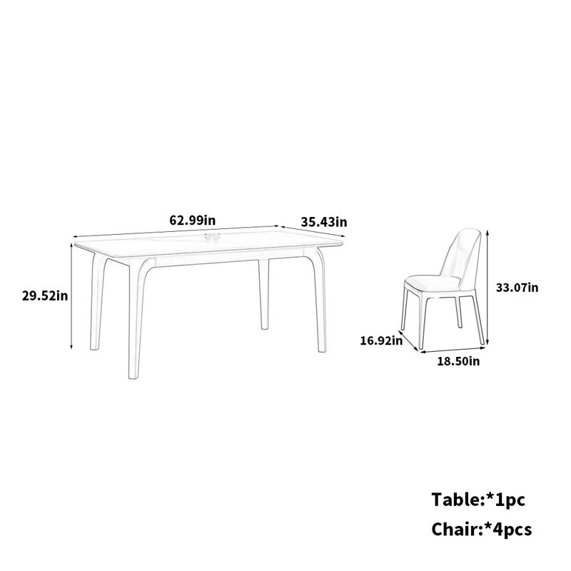 Chaise de salle à manger moderne en bois de frêne, H 29,52 po x L 62,99 po x l 35,43 po