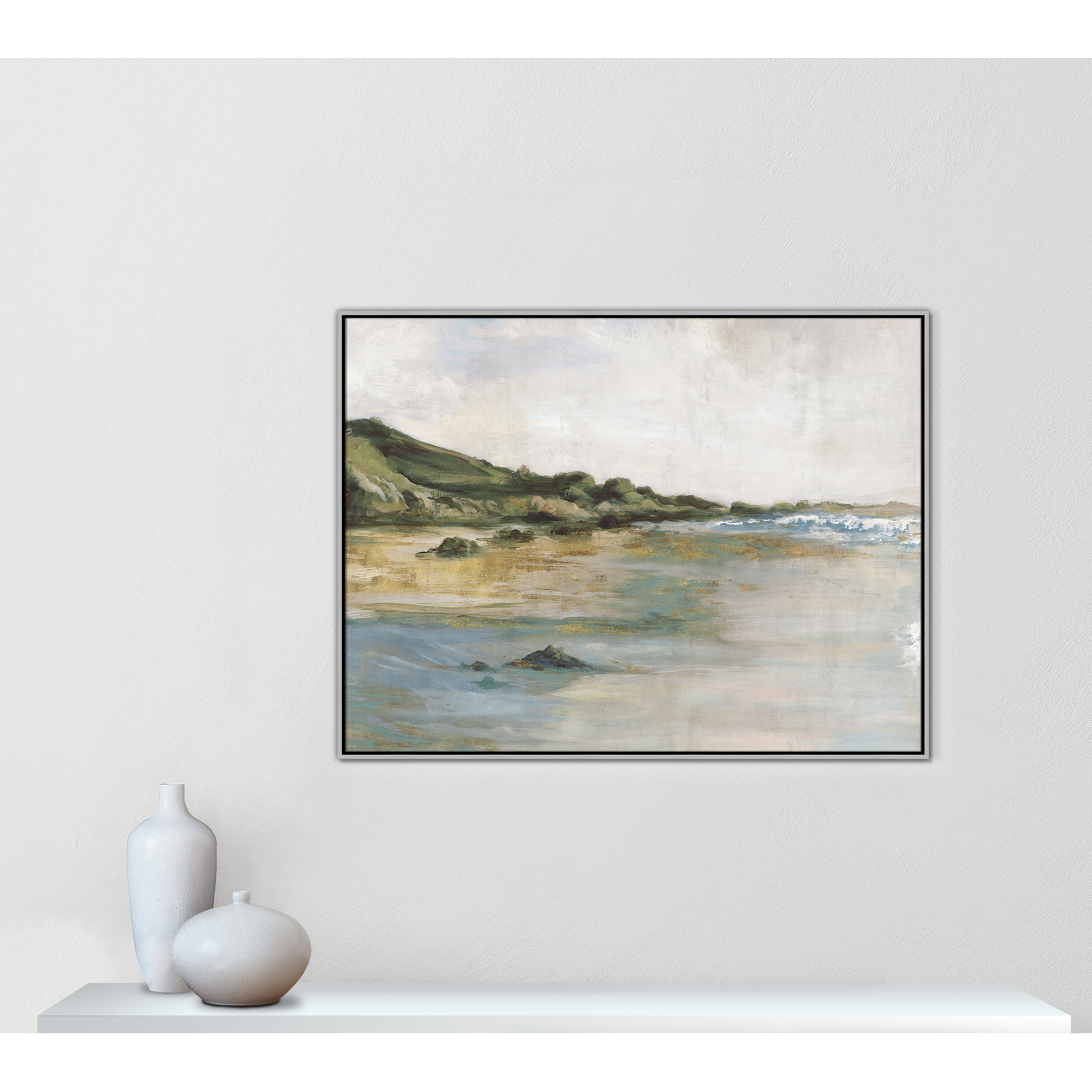 Tide’s Edge Print by , Silver, 37.5" H x 49.5" W