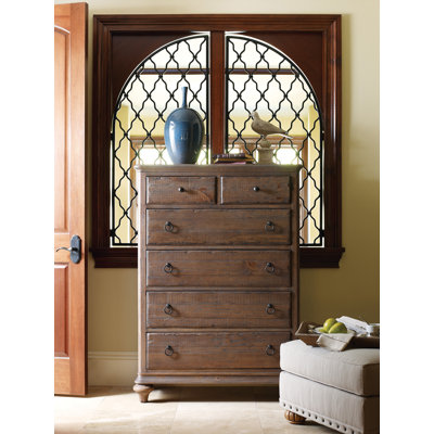 Commode en bois massif à 6 tiroirs 40 po Slaine