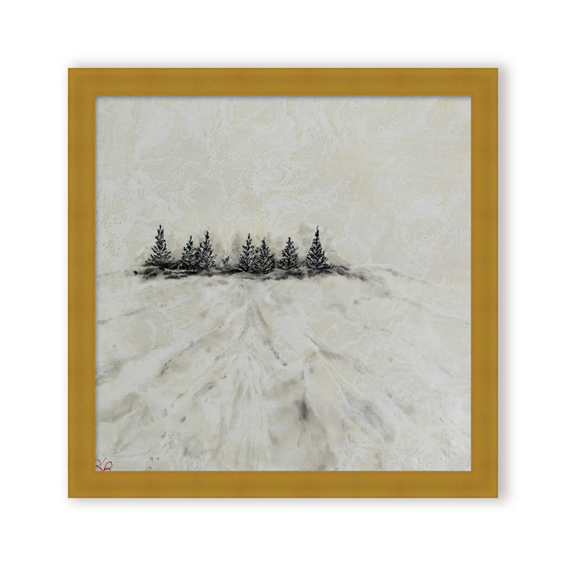 Nature Inspired "Frosted Horizon" Canvas Wall Art By , 12" H x 12" W, Framed Canvas, Beige