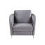 Fauteuil moderne chic en velours gris Livia-1205277280