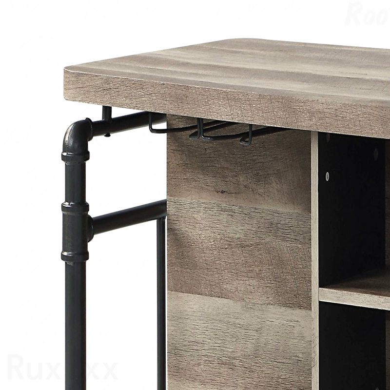 Antique Oak & Sandy Gray Finish Counter Height Table