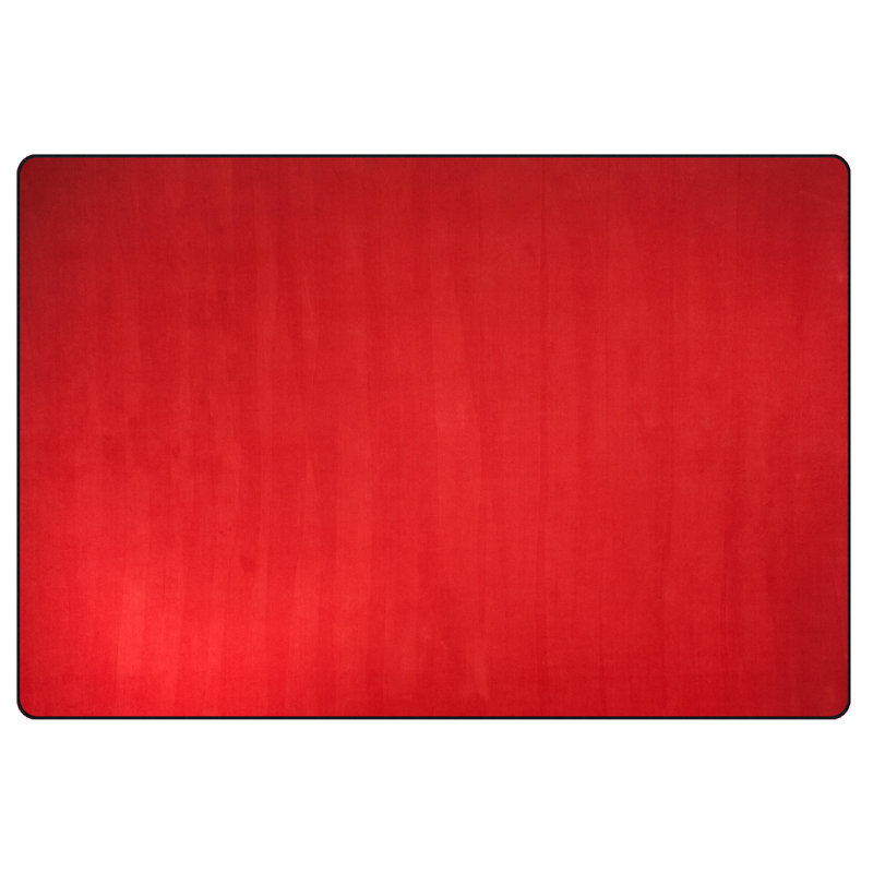 Rowdy Red Rectangular Tufted Stain-Resistant Kids Rug